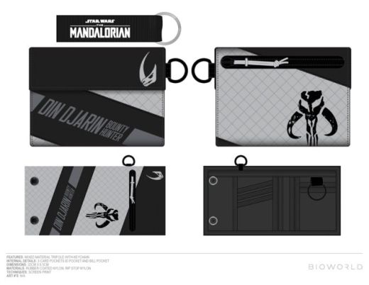 Star Wars The Mandalorian Trifold Wallet with Keychain