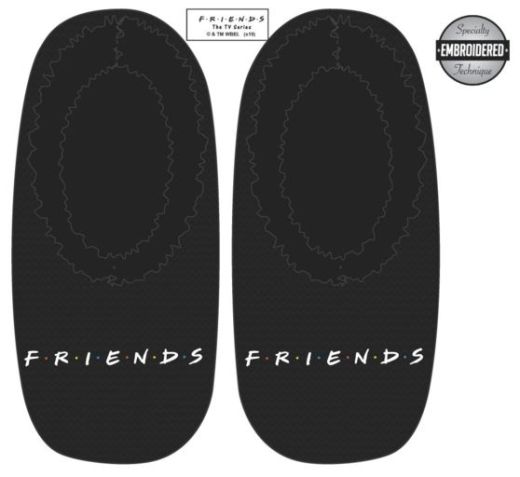 FRIENDS - Embroidered Padded Cozy Slipper Socks Black PPK (S-1,M-1,L-1)