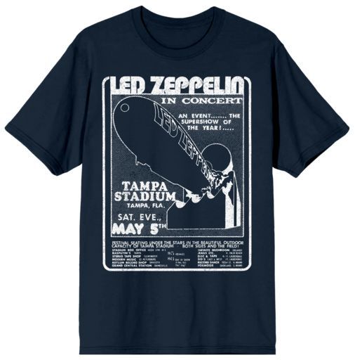 LED ZEPPLIN - Zepplin in Concert Mens Navy Tee