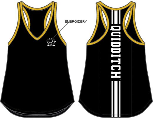 HARRY POTTER – Quidditch Juniors Black And Yellow Emboidery Tank
