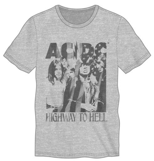 ACDC - Highway To Hell Americana Men’s Grey Heather Tee PPK (S-1,M-2,L-2,XL-2,XXL-1)