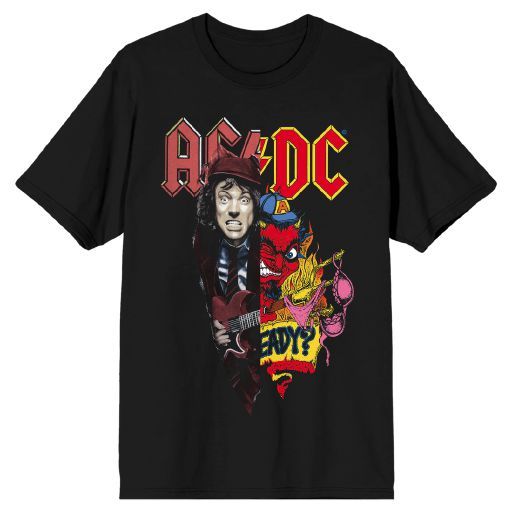 ACDC - Angus Young and Devil Split Mens Black Tee