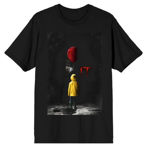IT - Red Ballon Yellow Jacket Mens Black Tee