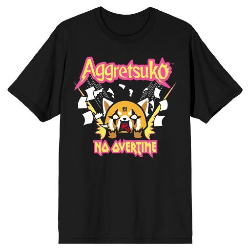 Aggressive Retsuko Aggretsuko No Overtime Black T-Shirt