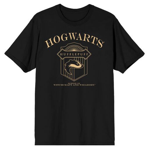 HARRY POTTER - Hogwarts Hufflepuff Mens Black Tee