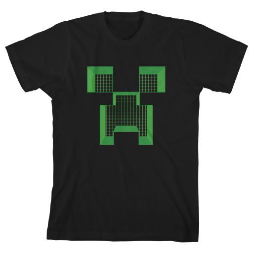 MINECRAFT - Creeper Face Grid Youth Black Tee