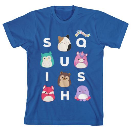 Squishmallows Squish Characters Kids Blue T-Shirt