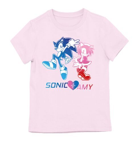 Sega Sonic the Hedgehog & Amy Love Kids Pink T-Shirt