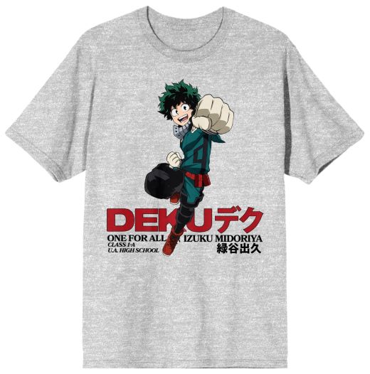 My Hero Academia Deku Kanji Grey T-Shirt
