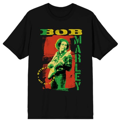 BOB MARLEY - Stir It Up Music Roster Mens Black Tee