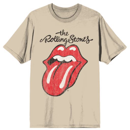 ROLLING STONES - Music Roster Tongue Mens Sand Tee