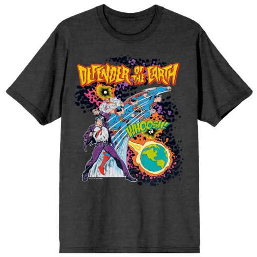 Superman Defender Of The Earth Adult Heather Charcoal T-Shirt