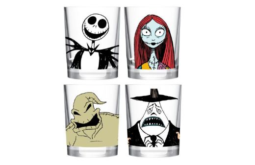The Nightmare Before Christmas Characters 4pc 10oz Glass Set