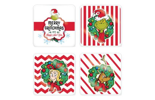 The Grinch Cindy Lou And Max Holiday Ceramic Coasters Set of 4