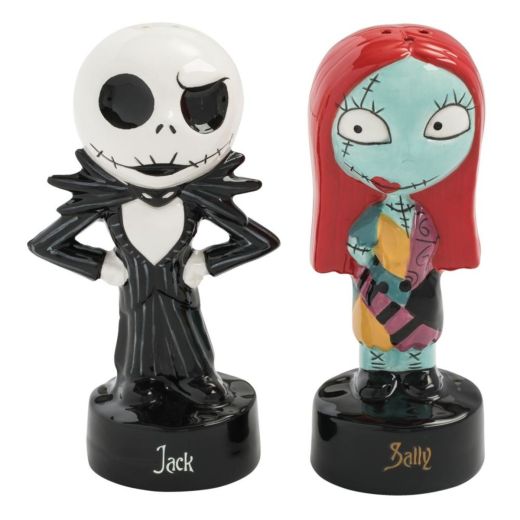 Vandor Nightmare Before Christmas Jack & Sally Salt and Pepper Set, Multicolored