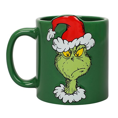 DR SEUSS - THE GRINCH - Twas The Night Before Christmas On 16 Ounces Green Ceramic Mug