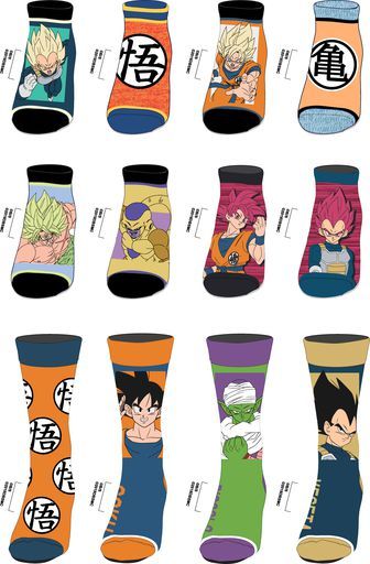Dragon Ball Z Anime Cartoon Advent Calender 12 Days of Socks Combo Set