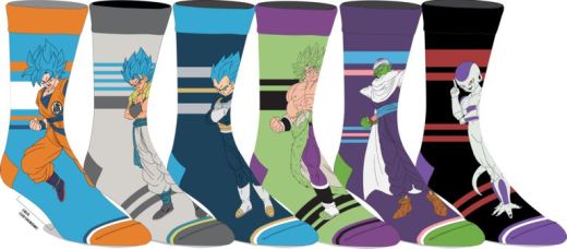 Dragon Ball Super Goku Frieza 6 Pack Crew Socks