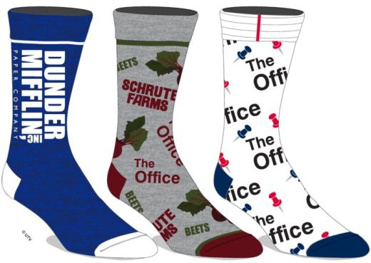 The Office Mens Crew Socks 3 Pack Gift Set